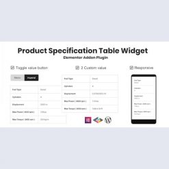 Product Specification Table Widget For Elementor